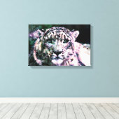 Kunst - überzogene Canvas - Schneeleopard-Mischmed Leinwanddruck (Insitu (Holzboden))