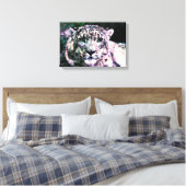 Kunst - überzogene Canvas - Schneeleopard-Mischmed Leinwanddruck (Insitu (Schlafzimmer))