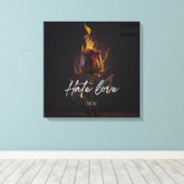 Kunst und Dekoration der Hass-Liebe Leinwanddruck (Insitu (Holzboden))