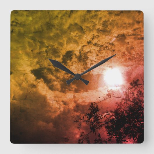 KUNST UND DESIGN DER Wall-Clock-KUNST Quadratische Wanduhr (Vorderseite)