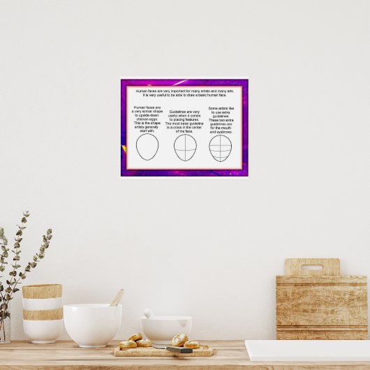 Kunst und Design, Zeichnend Gesichter Poster (Küche)
