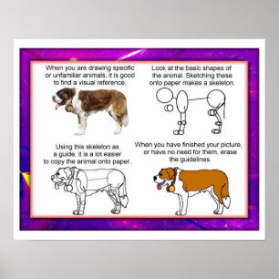 Kunst und Entwurf, ungewöhnliche Tiere zeichnend Poster