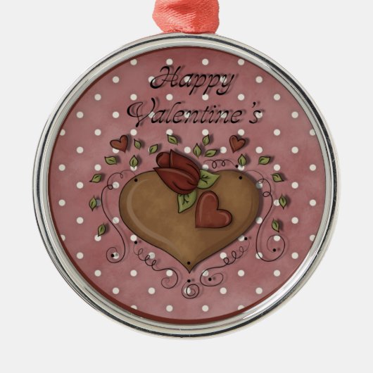 Kunst und Garland Valentinstag Silbernes Ornament (Vorne)