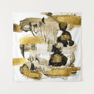 Kunst und Gold. Trendfarben mit goldener Farbe und Wandteppich