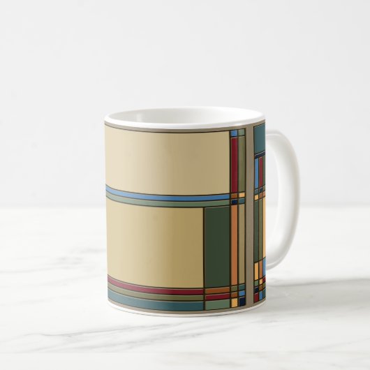 Kunst und Handwerk: Gefasstes geometrisches Muster Kaffeetasse (VorderseiteRechts)