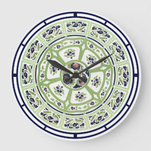 Kunst und Handwerk, Handwerker oder Mission Floral Große Wanduhr