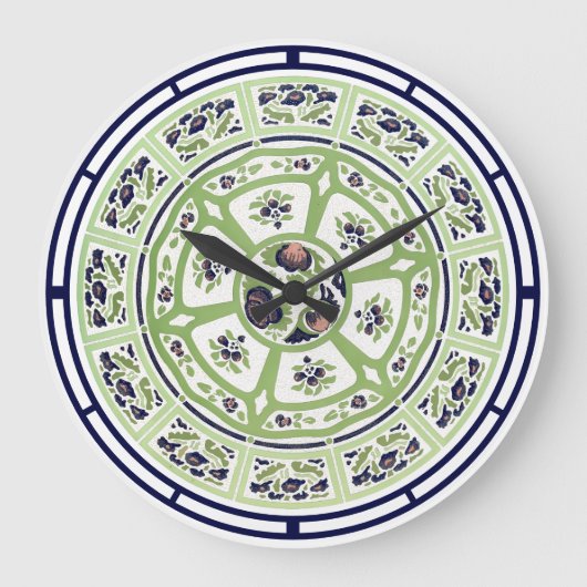 Kunst und Handwerk, Handwerker oder Mission Floral Große Wanduhr (Vorderseite)