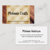 Kunst und Handwerk | Kariert und Holz Visitenkarte (Vorne/Hinten)