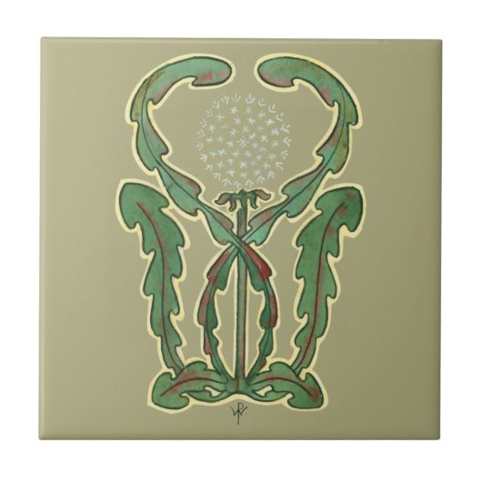 Kunst und Handwerk oder Handwerker 1906 Blume Desi Fliese (Vorderseite)