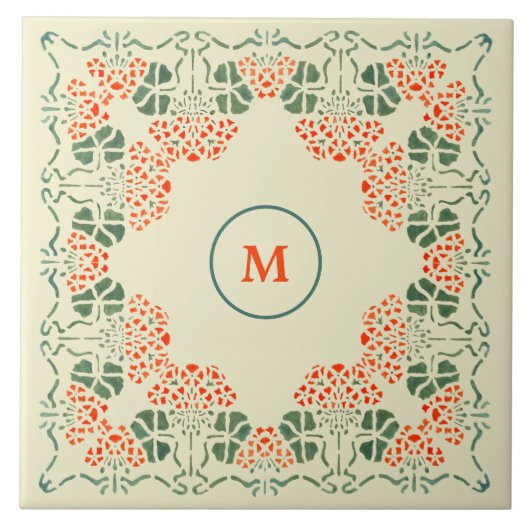 Kunst und Handwerk oder Handwerker Blumenstift Fliese (Vorderseite)