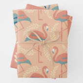 Kunst und Handwerk Stil dekoriert Flamingo gemuste Geschenkpapier Set (Beispiel)