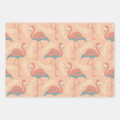 Kunst und Handwerk Stil dekoriert Flamingo gemuste Geschenkpapier Set (Vorderseite)
