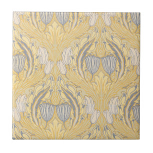 Kunst und Handwerk Walter Crane Blaue Weiße Tulpen Fliese