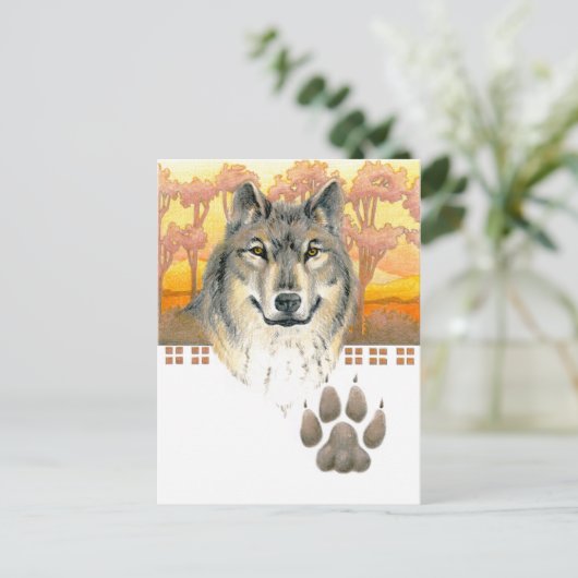 Kunst und Handwerk Wolf Postkarte (Stehend Vorderseite)