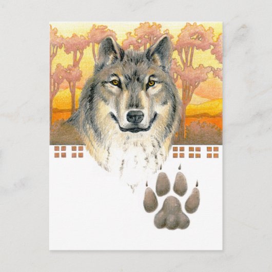 Kunst und Handwerk Wolf Postkarte (Vorderseite)