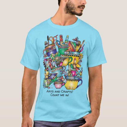 Kunst und Handwerk zählen mich! Farbenfrohe Fun Ad T-Shirt (Vorderseite)