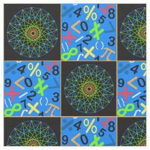Kunst-und Mathe-Gewebe, blau Stoff