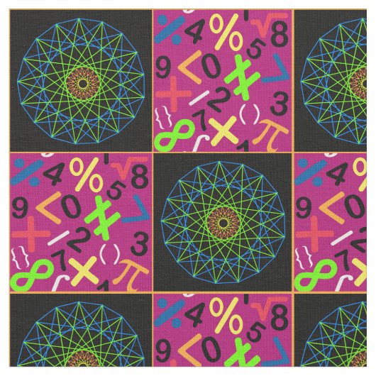 Kunst-und Mathe-Gewebe, magentarot Stoff (Nahaufnahme)