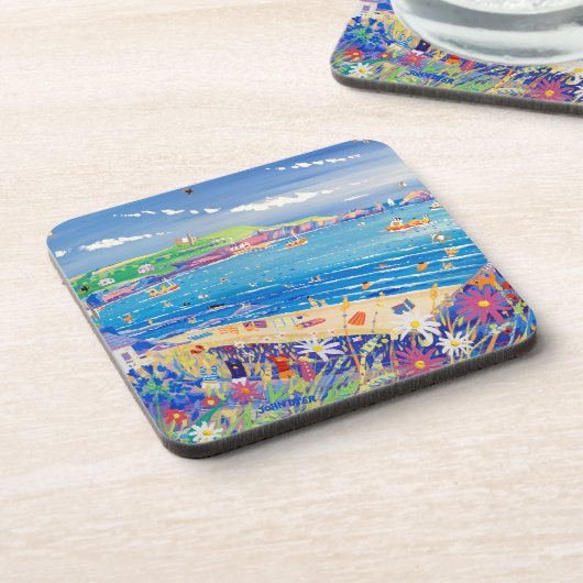 Kunst-Untersetzer: Mutter Iveys Bucht Cornwall Untersetzer (Linke Seite)