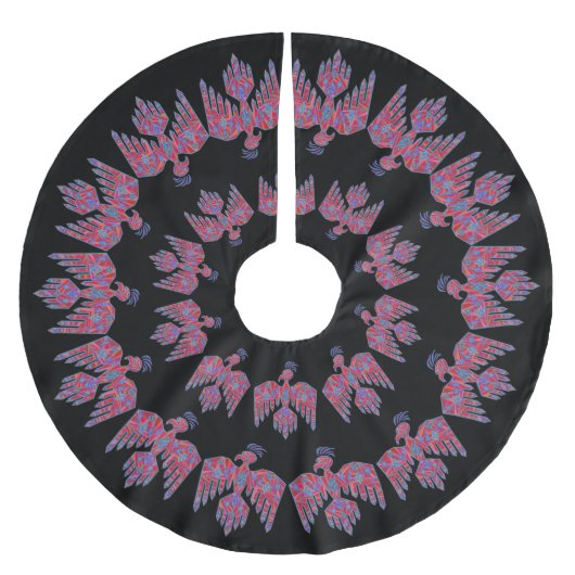 Kunst-Ureinwohner-Symbol z Thunderbird Südwest Polyester Weihnachtsbaumdecke (Vorderseite)