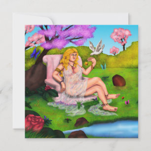 Kunst Venus und fliegende weiße Taube im Garten Ed