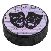Kunst vereint Lila Musik und Theatermasken Eishockey Puck (3/4)