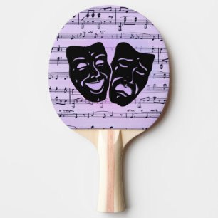 Kunst vereint Lila Musik und Theatermasken Tischtennis Schläger