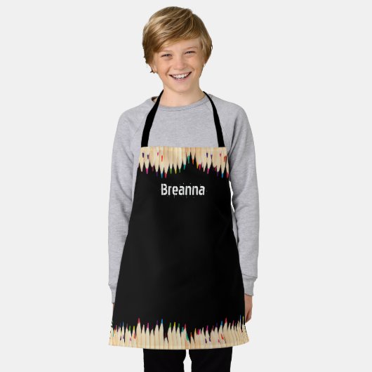 Kunst versorgt farbige Stifte Personalisierte Kind Schürze (Getragen)