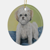 Kunst-Verzierung Baileys Bichon/shihtzu Keramikornament (Links)