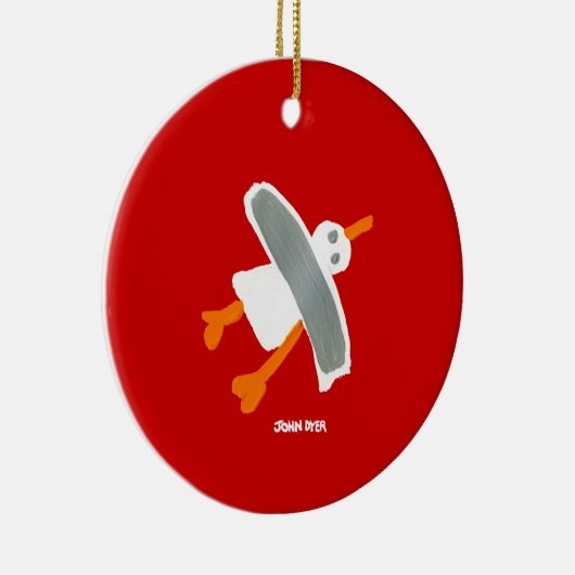 Kunst-Verzierung: John-Farbstoff-Seemöwe Keramik Ornament (Rechts)