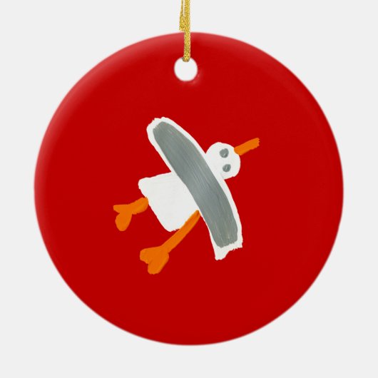 Kunst-Verzierung: John-Farbstoff-Seemöwe Keramik Ornament (Hinten)