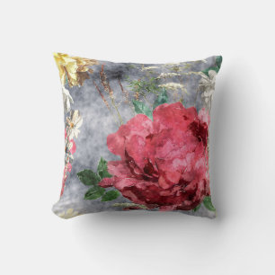 kunst Vintage Aquarellfarben flornahtlos pa Kissen