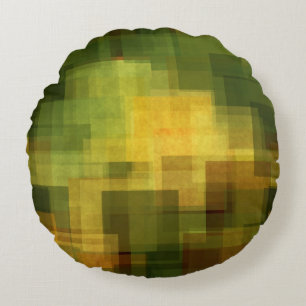 Kunst Vintage bunte abstrakte geometrische 2 Rundes Kissen