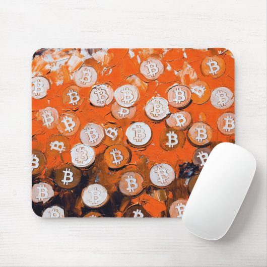 Kunst von Bitcoin (#2) Ölgemälde Mousepad (Mit Mouse)