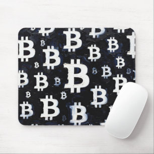 Kunst von Bitcoin (BW #8) Ölgemälde Mousepad