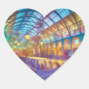 Kunst von Covent Garden London Herz-Aufkleber