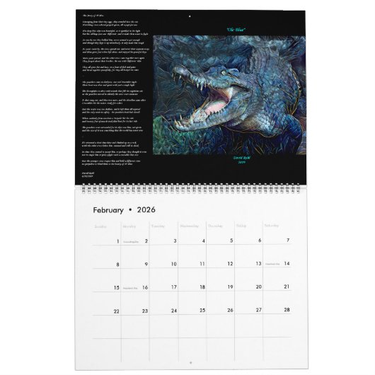 Kunst von David Ruhl - Kalender 2020 (Feb 2026)