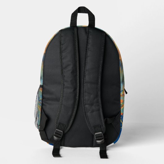 Kunst von Kindern - Hai im Ozean Bedruckter Rucksack (Rückseite)