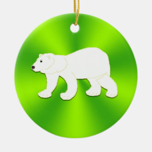 Kunst von Kindern - Skizze des Eisbären - Grüne Or Keramik Ornament