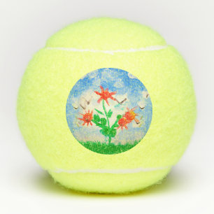 Kunst von Kindern von Blume Tennisbälle