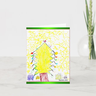 Kunst von Kindern Weihnachtsbaum-Mitteilungskarten Feiertagskarte