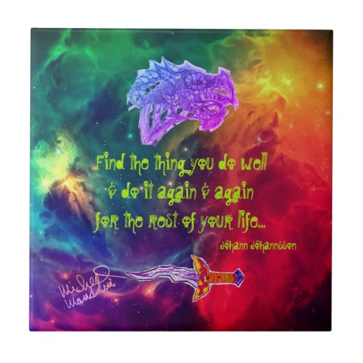 Kunst von Micheal Inspiration Dragon Keramik Tile Fliese (Vorderseite)