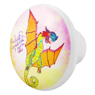 Kunst von Micheal Sangria Dragon Keramik Knob Keramikknauf