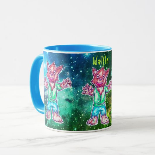 Kunst von Micheal Wolfie Tasse (Vorderseite Links)