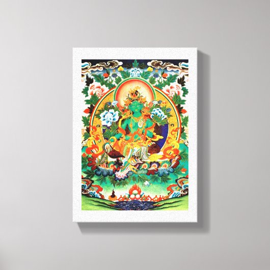 KUNST VON TIBET GREEN TARA LEINWANDDRUCK (Vorderseite)