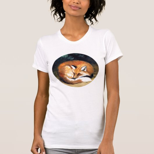 Kunst-Wiedergabe-T - Shirt "schläfrigen Fox" (Vorderseite)