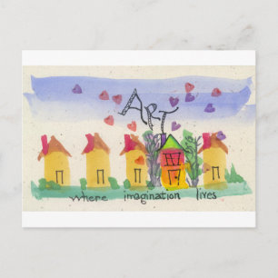 Kunst, wo Imagination lebt Postkarte
