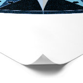 Kunst zeichnend, antike Kompass-Rose, Monogramm hi Poster (Ecke)