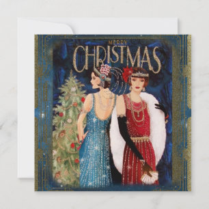 Kunst zu Weihnachten Damen 1930er Jahre Karte