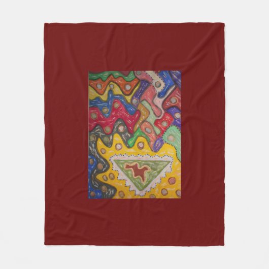 Kunstaudruck afrikanischer Aborigine Fleecedecke (Vorderseite)